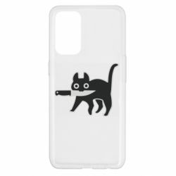 Чехол для Oppo Reno 5 4G Cat with a knife - PrintSalon