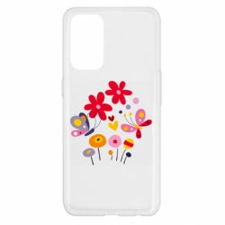 Чехол для Oppo Reno 5 4G Flowers and Butterflies - PrintSalon