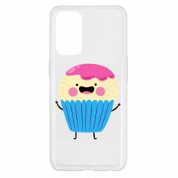 Чехол для Oppo Reno 5 4G Funny cupcake with smile - PrintSalon