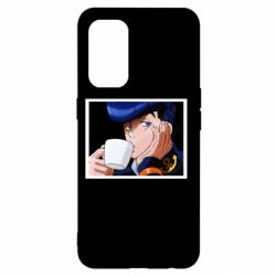 Чехол для Oppo Reno 5 4G Higashikata Josuke drinking tea - PrintSalon