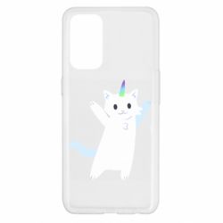 Чехол для Oppo Reno 5 4G White cheerful cat - PrintSalon