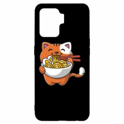 Чехол для Oppo Reno 5 Lite Cat and Ramen - PrintSalon