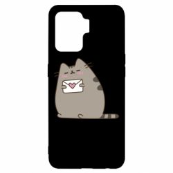 Чехол для Oppo Reno 5 Lite Cat with a letter - PrintSalon
