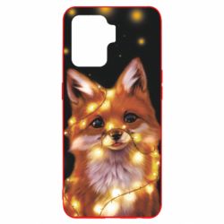 Чохол для Oppo Reno 5 Lite Fox And Christmas Lights - PrintSalon