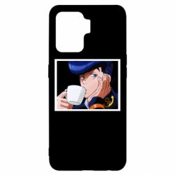 Чехол для Oppo Reno 5 Lite Higashikata Josuke drinking tea - PrintSalon