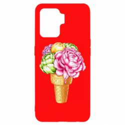 Чехол для Oppo Reno 5 Lite Ice cream flowers - PrintSalon