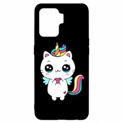 Чехол для Oppo Reno 5 Lite The cat is unicorn - PrintSalon