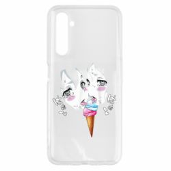 Чехол для Realme 6 Ahegao girl eating ice cream - PrintSalon