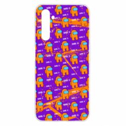 Чехол для Realme 6 Among Us and grunge background - PrintSalon