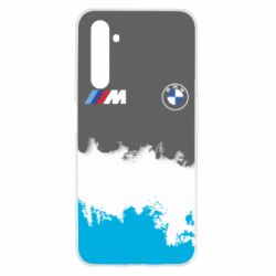 Чехол для Realme 6 BMW logo and gray background - PrintSalon