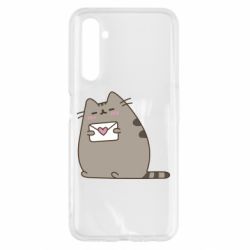 Чехол для Realme 6 Cat with a letter - PrintSalon