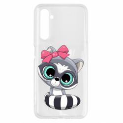 Чехол для Realme 6 Cute raccoon - PrintSalon