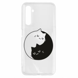 Чехол для Realme 6 Cute yin yang cats - PrintSalon