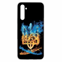 Чохол для Realme 6 Герб Украины в желто - голубом огнем - PrintSalon