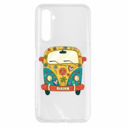 Чехол для Realme 6 Hippie bus - PrintSalon