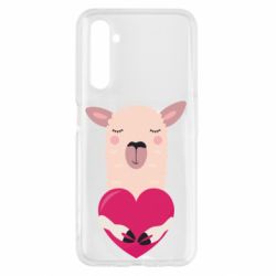 Чохол для Realme 6 Lama with heart - PrintSalon