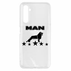 Чехол для Realme 6 Man lion and stars - PrintSalon