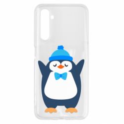 Чехол для Realme 6 Penguin in a hat - PrintSalon