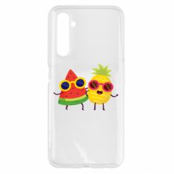 Чехол для Realme 6 Pineapple with watermelon - PrintSalon