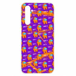 Чехол для Realme 6 Pro Among Us and grunge background - PrintSalon