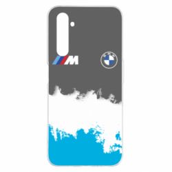 Чехол для Realme 6 Pro BMW logo and gray background - PrintSalon