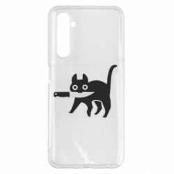 Чехол для Realme 6 Pro Cat with a knife - PrintSalon