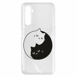 Чехол для Realme 6 Pro Cute yin yang cats - PrintSalon