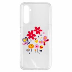Чехол для Realme 6 Pro Flowers and Butterflies - PrintSalon