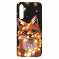 Чохол для Realme 6 Pro Fox And Christmas Lights - PrintSalon