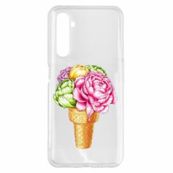 Чехол для Realme 6 Pro Ice cream flowers - PrintSalon