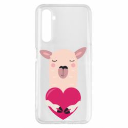 Чохол для Realme 6 Pro Lama with heart - PrintSalon