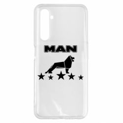 Чехол для Realme 6 Pro Man lion and stars - PrintSalon