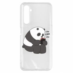 Чехол для Realme 6 Pro Панда лайк - PrintSalon