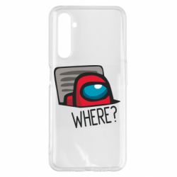 Чехол для Realme 6 Pro Where? ( Among Us ) - PrintSalon
