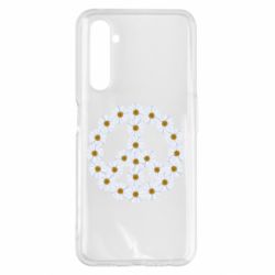 Чехол для Realme 6 Pro Знак мира из ромашек