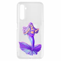 Чехол для Realme 6 Purple Mermaid Barbie - PrintSalon