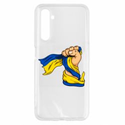 Чехол для Realme 6 Рука с украинским флагом - PrintSalon