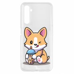 Чохол для Realme 6 Песик п'є боба ти