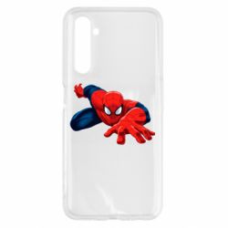 Чехол для Realme 6 Spiderman and jump - PrintSalon