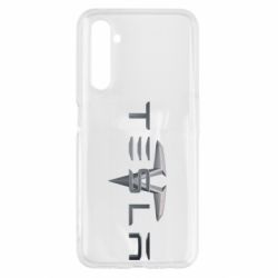 Чехол для Realme 6 Tesla Car logo - PrintSalon