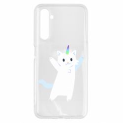 Чохол для Realme 6 White cheerful cat