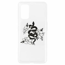 Чехол для Realme 7 Pro Snake with flowers - PrintSalon