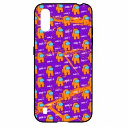 Чехол для Samsung A01/M01 Among Us and grunge background - PrintSalon