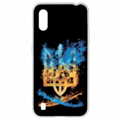 Чохол для Samsung A01 / M01 Герб Украины в желто - голубом огнем - PrintSalon