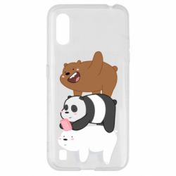Чехол для Samsung A01/M01 Гризли Панда и Белый