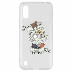 Чехол для Samsung A01/M01 I want to open every cat in the world - PrintSalon