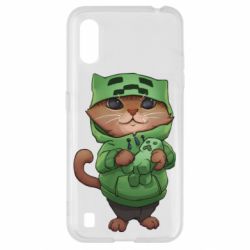 Чехол для Samsung A01/M01 Кот Майнкрафт - PrintSalon