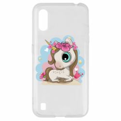 Чехол для Samsung A01/M01 Unicorn with flowers - PrintSalon