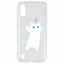 Чехол для Samsung A01/M01 White cheerful cat - PrintSalon