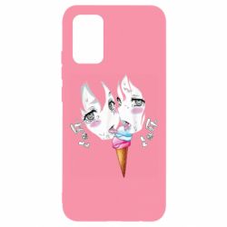 Чехол для Samsung A02s/M02s Ahegao girl eating ice cream - PrintSalon